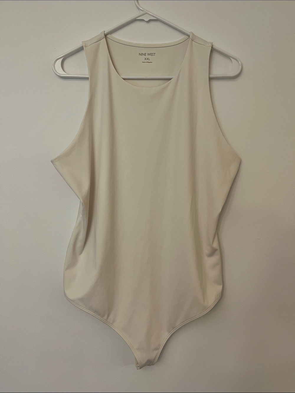Nine West Sleeveless Cream Bodysuit Top